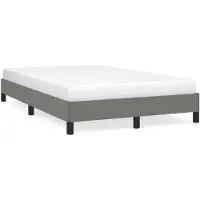 vidaXL Bedframe zonder matras 120x190 cm stof donkergrijs