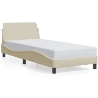 vidaXL Bedframe met hoofdeinde "Dover" 90x200 cm stof crème