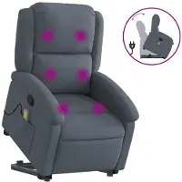 vidaXL Sta-op-massagestoel verstelbaar fluweel donkergrijs