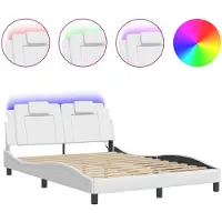 vidaXL Bedframe "Viana" met LED zonder matras wit 120x200 cm