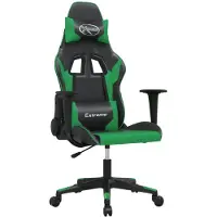 vidaXL Gamingstoel met massagefunctie, zwart en groen, kunstleer