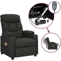 vidaXL Massagestoel elektrisch stof zwart