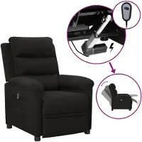 vidaXL Fauteuil verstelbaar elektrisch stof zwart