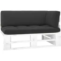 DKD Home Decor Tuinhoekbank pallet geïmpregneerd grenenhout wit