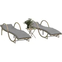 vidaXL Ligstoelen 2 st met tafel poly rattan beige