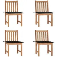 vidaXL Tuinstoelen, 4 stuks, met kussens, massief teakhout