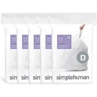 Simplehuman Vuilniszakken met trekband 20 liter | code D | 5 x 20 stuks