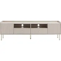 Vente-unique Tv-meubel met 2 deuren, 2 laden en 2 nissen - Beige en goudkleurig - LUNAOR