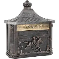 vidaXL Wandgemonteerde brievenbus met opslag Brons 40,5 x 16 x 45 cm