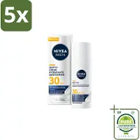 Nivea 5 x MEN – Gezichtscrème – Sensitive, Gevoelige huid, SPF30 – 50 ml - Grootverpakking - Gevoelige Huid - Hydraterende Crème - SPF30 - Zonbescherming - Blauw Licht Bescherming