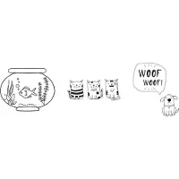 Securit window stencils - 3 x A3 - Pets