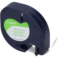 PrintAbout Tape 91200 (S0721510) Zwart op wit (12 mm) geschikt voor Dymo