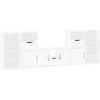vidaXL 5-delige wandmeubelset met opbergruimte, model ODDA, wit, massief grenenhout