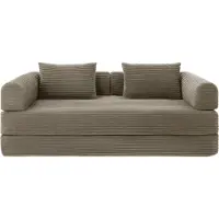 Popsofa Slaapbank Joy 2-Persoons Ribstof Taupe