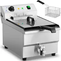 Royal Catering Elektrische friteuse - 16 liter - 6.000 W - 400 V - aftapkraan - koude zone