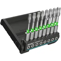 Hazet SmartHolder met 8 bits · lang 2304SH-13 · 1/4 inch (6,3 mm) zeskant massief · Binnen-TORX-profiel · 8-delig · T10 – T40