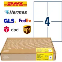 Avery-Zweckform 8025-300 Verzendetiketten 105 x 148 mm Papier Wit 1200 stuk(s) Permanent (sterk hechtend) Laser (zwart/wit), Inkjet
