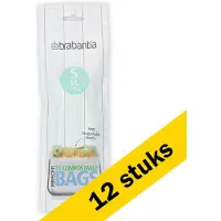 Brabantia PerfectFit Composteerbare Vuilniszakken - 6 l - Code S - 12 rollen x 10 stuks