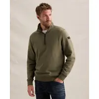 PME Legend Sweatshirt met halve rits en garment-dye wassing