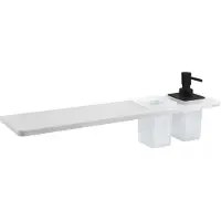 Sapho Abeline - Plancet met zeepdispenser en glazen, 50 cm, mat wit/zwart AE502-0101-03