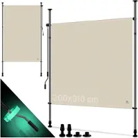 Kesser Klemzonnescherm – 200×310 cm – verticale zonwering / zonnescherm – uittrekbaar – beige