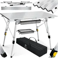 Kesser Campingtafel inklapbare Tafel - Vouwtafel voor Buiten en Camping 90 x 53 cm - Zilver