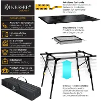 Kesser Campingtafel inklapbare Tafel - Vouwtafel voor Buiten en Camping 90 x 53 cm - Zwart