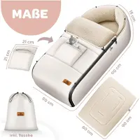 Kidiz Voetenzak voor Autostoeltje en Buggy met Ritssluiting - Baby Slaapzak Deken voor Maxi-Cosi & Wandelwagen / Kinderwagen - Beige