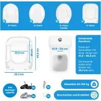 Kesser WC bril met Soft Close Deksel - Toiletbril met Duroplast en Quick-Release-functie - Wit / Vierkant