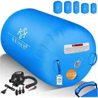 Kesser Airtrack Turnmat opblaasbaare Gymnastiek Rol - Air Roll voor Gymnastiek & Turnen Fitness Mat Bal Rol met elektrische lucht-pomp Gymnastiekrol - Blauw, 100 x 60 cm
