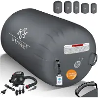 Kesser Airtrack Turnmat opblaasbaare Gymnastiek Rol - Air Roll voor Gymnastiek & Turnen Fitness Mat Bal Rol met elektrische lucht-pomp Gymnastiekrol - Antraciet, 120 x 90 cm