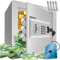 Kesser Elektronische Kluis met cijferslot 40 x 50 x 40 cm - Digitale Muurkluis Inclusief Batterijbox en Batterijen - Electrische Safe met 2 Noodsleutel Klusje - Zwart