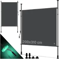 Kesser Klemmmarkise – Verticaal Zonnescherm, Uittrekbaar & Inkijkdicht | Balkon Zonwering & Windscherm met Handmatige Slag zonder Boren | Geschikt voor Tuin & Terras, Waterdicht