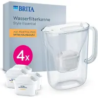 Brita Waterfilterkan Style Essential Cool - 2,4L - Wit - incl. 4x MAXTRA PRO Kalk Expert Waterfilterpatronen - past in de koelkast, met Smart LED Light & klapdeksel