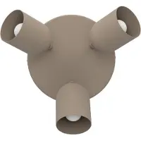 Eglo Plafondspot Tilston, beige, Ø 25 cm, 3-lamps, staal dimbaar, crème / amber, Woon-/ Eetkamer, metaal, downlight