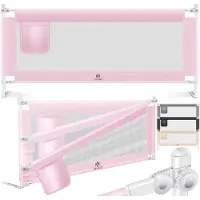 Kesser bedhekje - Bedhek Kinderbedhek voor kinderen Baby bedhek Valbeveiligingsbed voor Bed & boxspring - 180cm, Roze