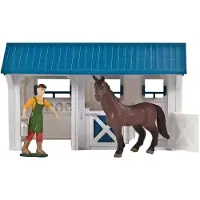 Dutch Farm SERIE Paardenstal-speelset - Blauw, 15,5 x 9 x 9,5 cm