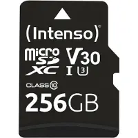 Intenso Professional miniSDXC-kaart Retail 256 GB Class 10, UHS-I U3, v30 Video Speed Class Watervast, Temperatuurbeste