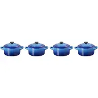 Le Creuset Mini-Braadpannen / Voorraadpotjes 4st. 'Azure'