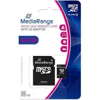 MediaRange MR955 Micro SDXC-geheugenkaart, 64GB, Klasse 10, met SD-kaartadapter