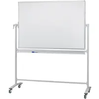 Franken Verrijdbaar en draaibaar whiteboard - geëmailleerd - B 1200 x H 1800 mm - met opbergbak