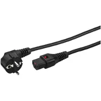 Monacor AAC-200IEC Stroom Aansluitkabel [1x Randaarde stekker - 1x Apparaatstekker, male C13] 2 m Zwart