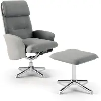 Notio Living Belding-Fauteuil met voetenbank in PU grijs