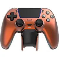 Deltaco Gaming Draadloze Pro Controller + Oplaadstation - Hall-Effect - Oranje/Koper - PS5/PC/Mobile