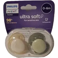 Philips Avent Soother Soft 0-6 Maanden - Set van 2 - Oranje en groen
