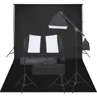 vidaXL Fotostudioset met verlichtingsset en achtergrond