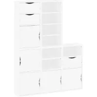 vidaXL Bijzetkastjes, 5 stuks, ODDA, wit, 40x24x79 cm, massief grenenhout