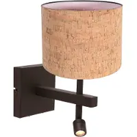 Steinhauer Wandlamp Stang 4868CA met beige kurk kap en leeslicht