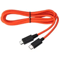Jabra USB-kabel, Tangerine, met USB-C connector aan de ene kant en Micro-USB connector aan de andere kant
