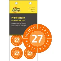 Avery inspectieplaatjes, 30 mm, oranje, 80 stuks